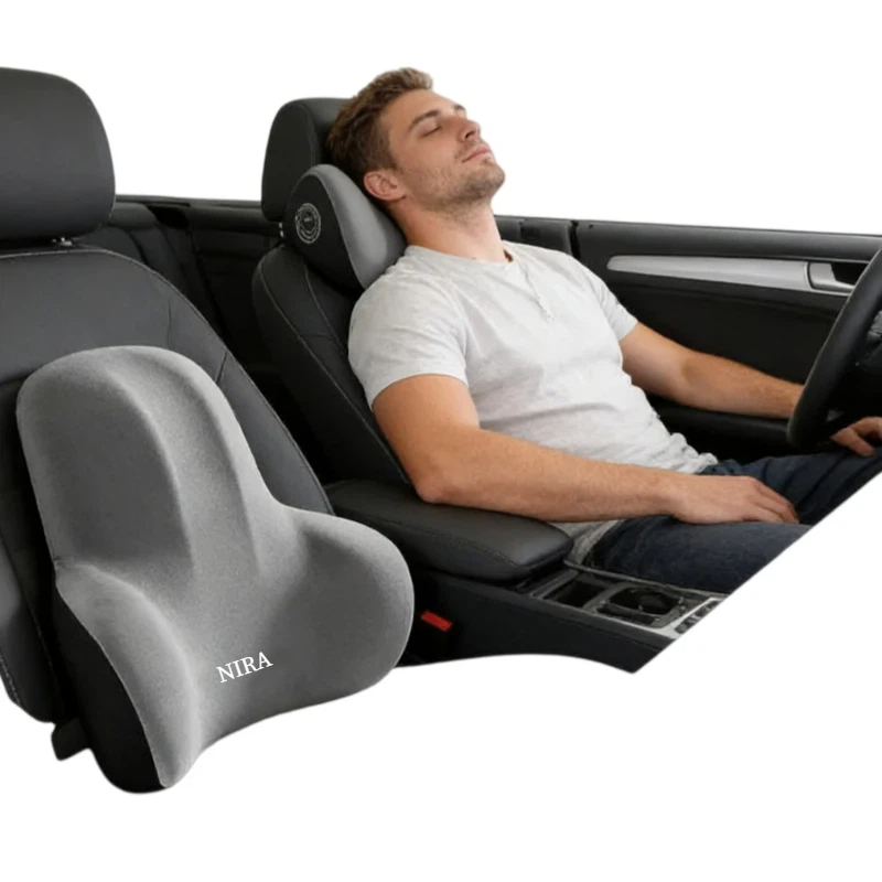 Neck Traction Pillow - Bantal Leher Mobil Melindungi Punggung Bantal
