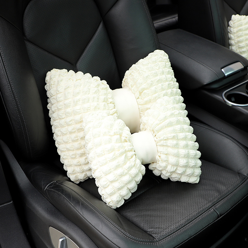 Neck Traction Pillow - Bantal Leher Bantalan Kepala Mobil Kualitas