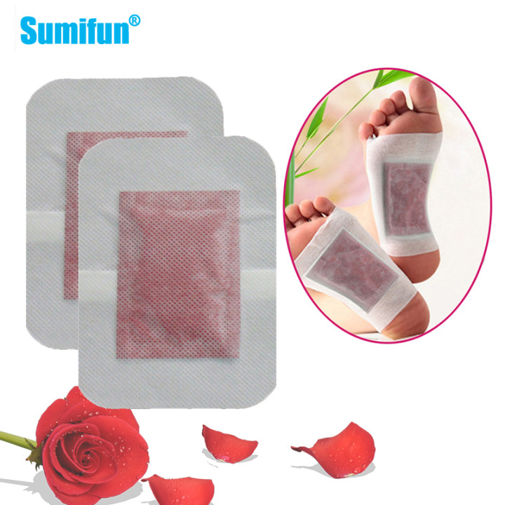 Detox Foot Patch - 10 Buah Plester Detoks Kaki Mawar