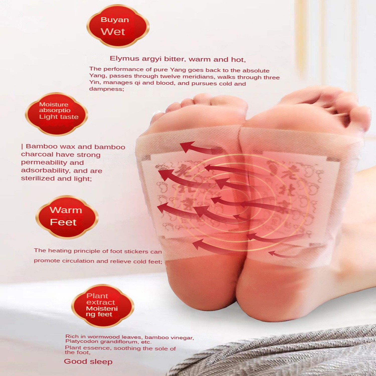 Bantalan kaki detoks, 50 buah  - Detox Foot Patch ulasan dan harga